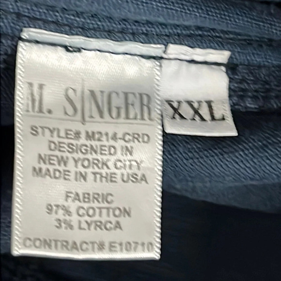M. Singer Corduroy Pull On Drawstring Pants in Navy - NWOT - Size XXL - Picture 5 of 6